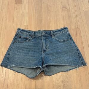 Abercrombie A Line Mid Rise Medium Wash Jean Short